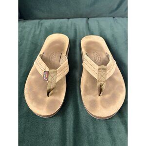 Rainbow Double Arch flip flops Men’s Large (9.5-10.5) Dark Brown Leather Sandals